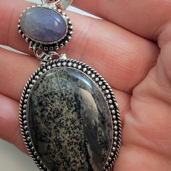 Necklace Pendants Tiffany Stone & Dendritic Jasper in Sterling Silver Jewelry - Picture 9 of 10